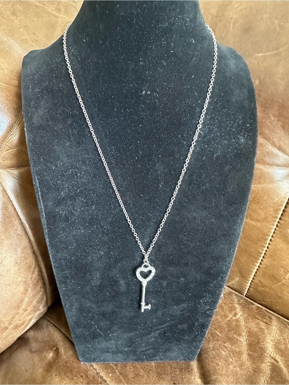 Delicate Silver Heart Key Necklace for Women